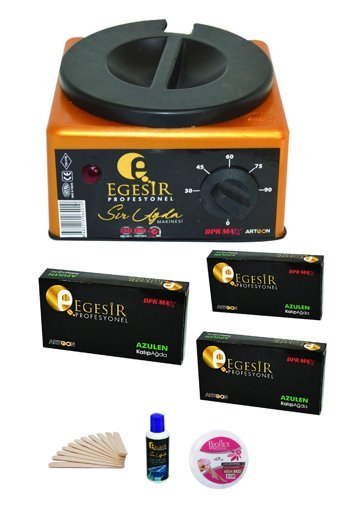 Ege Sir 1+1 Kazanlı Ağda Makinesi + 3xKalıp Ağda + Spatula + Temizleme Yağı + Ağda Bezi