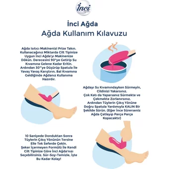 İnci 1+1 Boncuk Ağda Makinesi + 4xBoncuk Ağda + Spatula + 3xTüy Azaltıcı Sprey