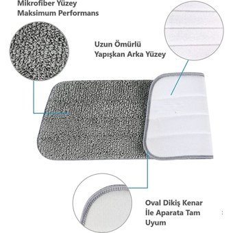 Zengin Çarşım Islak 5'li Mop Seti Gri