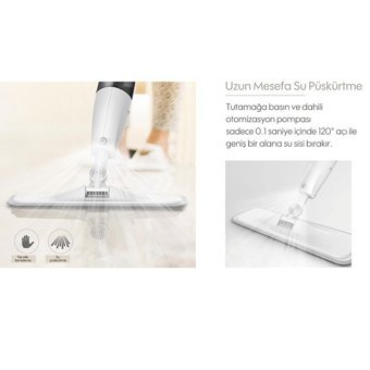 Yui 360 Derece Dönen Su Püskürtmeli 34 cm Mop Mavi