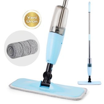 Yui 360 Derece Dönen Su Püskürtmeli 34 cm Mop Mavi