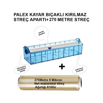 Geseus Renkli Bıçaklı 27000 cm Palet Streç Film