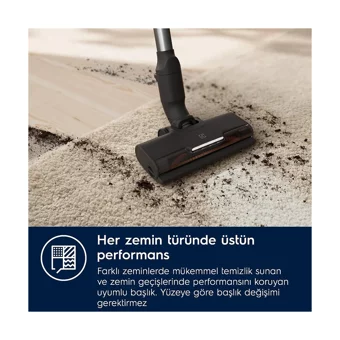 Electrolux Ultimate 700 Cordless Cleaner EP71UB14DB Toz Torbasız Işıklı Kuru Kablosuz Dikey Şarjlı Süpürge Gri