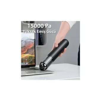 Baseus Super Çekim 135 W Toz Torbasız Hepa Filtreli Işıklı Islak Kuru Kablosuz El Tipi Mini Şarjlı Süpürge Siyah