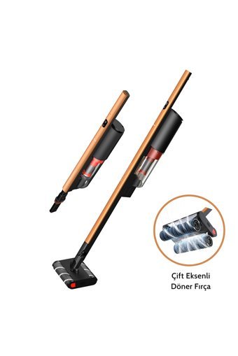 Deerma VC31 180 W Toz Torbasız Kuru Kablosuz Dikey Şarjlı Süpürge Gold Siyah