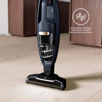 Electrolux Well Q7 WQ71-50IB Toz Torbasız Hepa Filtreli Işıklı Kuru Kablosuz Dikey Şarjlı Süpürge Siyah