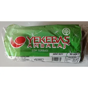 Yekebaş Mini Boy 40x50 cm Çöp Poşeti 5 Adet Siyah