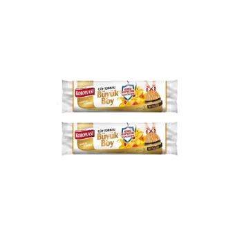 Koroplast Vanilya Kokulu Büzgülü Orta Boy 55x60 cm Çöp Poşeti 15x2 Adet Turuncu