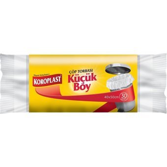 Koroplast Küçük Boy 40x50 cm Çöp Poşeti 30x50 Adet Beyaz