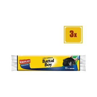 Koroplast Battal Boy 72x96 cm Çöp Poşeti 10x3 Adet Siyah