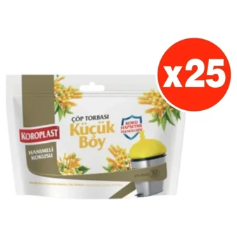 Koroplast Hanımeli Kokulu Küçük Boy 40x45 cm Çöp Poşeti 30x25 Adet Sarı