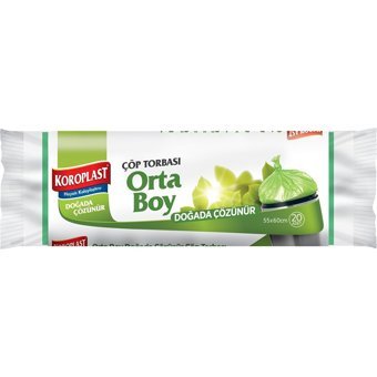 Koroplast Orta Boy 55x60 cm Çöp Poşeti 20x3 Adet Yeşil