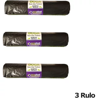 Ecoplast Hantal Boy 100x150 cm Çöp Poşeti 10x3 Adet Siyah