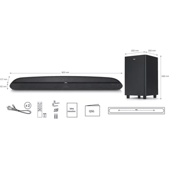 Tcl Ts6110 240 W 101 dB Harici 240 W Subwooferlı Kablosuz Bluetoothlu USB Dolby Atmos 2.1 Soundbar Siyah
