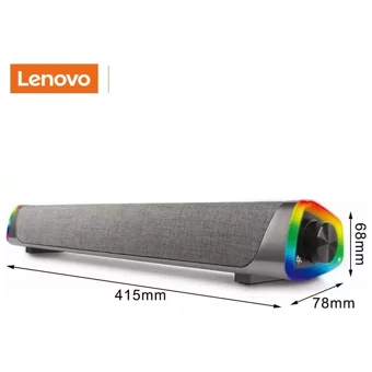 Lenovo DS101 6 W 80 dB Kablolu USB 2.0 Soundbar Gri