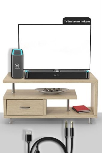 Maxword 120 W 85 dB Harici Subwooferlı Kablosuz Bluetoothlu USB Soundbar Siyah