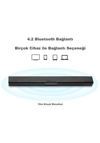 DailyTech 20 W 80 dB Kablosuz Bluetoothlu USB 2.0 Soundbar Siyah