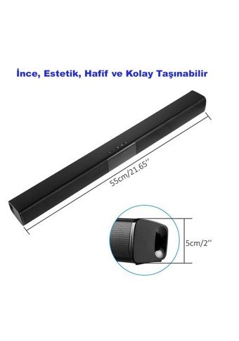 DailyTech 20 W 80 dB Kablosuz Bluetoothlu USB 2.0 Soundbar Siyah