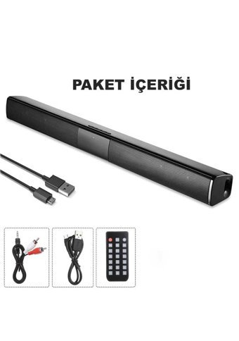 DailyTech 20 W 80 dB Kablosuz Bluetoothlu USB 2.0 Soundbar Siyah