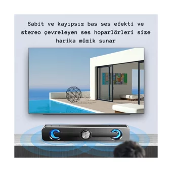 DailyLink 3 W 65 bD Kablolu USB 2.0 Soundbar Siyah