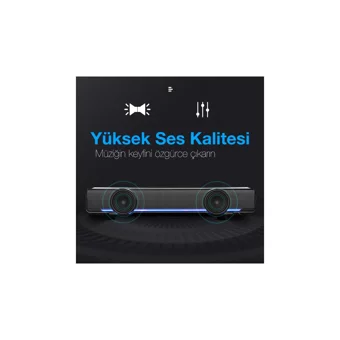 Ally MC196 6 W 80 dB Kablolu-Kablosuz Bluetoothlu Soundbar Siyah