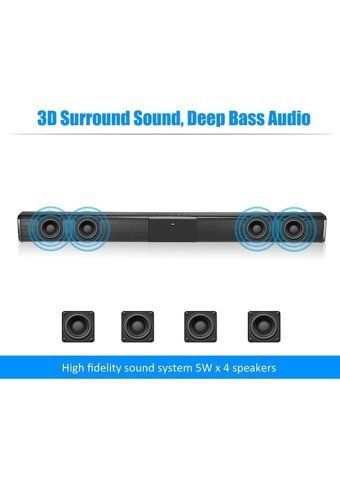 Arion BS-28B 20 W 80 dB Kablolu-Kablosuz Bluetoothlu USB 2.0 Soundbar Siyah