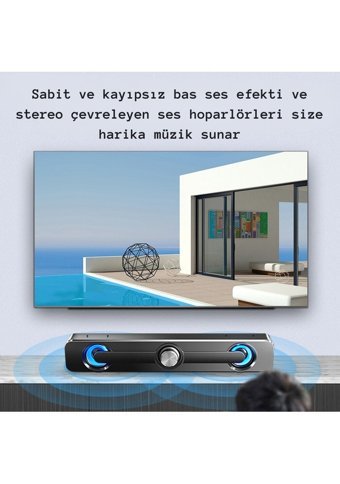 Sada V-111 3 W 65 dB Kablolu USB 2.0 Soundbar Siyah