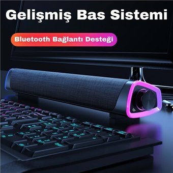 DailyLink V8 6 W 80 dB Subwooferlı Kablosuz Bluetoothlu USB 5.1 Soundbar Siyah