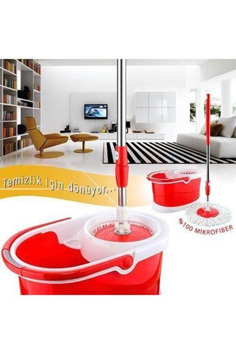 Yetkin Home Sıkmalı Spin 27.7x29.2x48.5 cm Mop Kırmızı