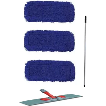 Zengin Çarşım Çift Tuşlu Orlon 50 cm 2'li Mop Seti Lacivert