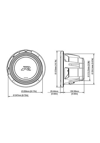 Alpine R2-W10D4 2250 W Mini Subwoofer Siyah