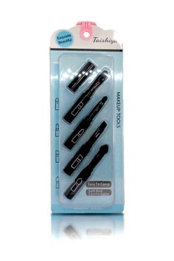 Izla Matruşka Kapaklı 4'lü Eyeliner Far Makyaj Fırça Seti Siyah