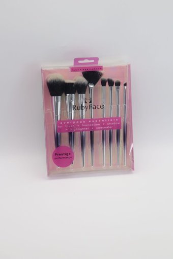 Ruby Face 8'li Allık Eyeliner Far Makyaj Fırça Seti Gümüş