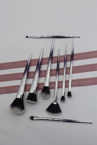 Ruby Face 8'li Allık Eyeliner Far Makyaj Fırça Seti Gümüş