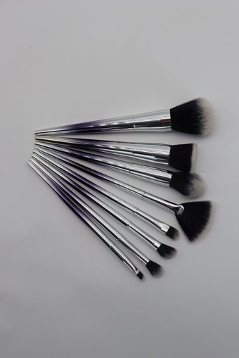 Ruby Face 8'li Allık Eyeliner Far Makyaj Fırça Seti Gümüş