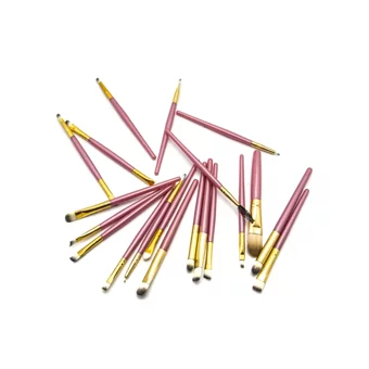 Estella Pro Çift Taraflı 20'li Allık Eyeliner Far Makyaj Fırça Seti Pembe