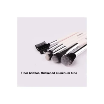 Zoreya 6'Sı 1 Arada 6'lı Allık Eyeliner Far Makyaj Fırça Seti Siyah