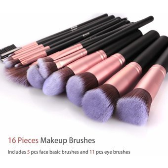 Bestope Premium Çift Taraflı 16'lı Allık Eyeliner Far Makyaj Fırça Seti
