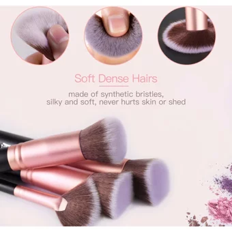 Bestope Premium Çift Taraflı 16'lı Allık Eyeliner Far Makyaj Fırça Seti