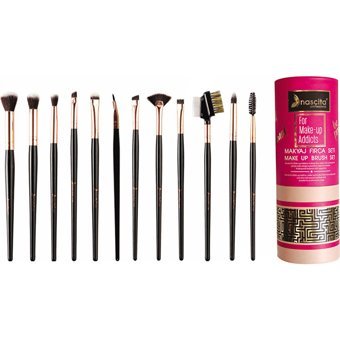 Nascita No:05 Kapaklı 12'li Allık Eyeliner Far Makyaj Fırça Seti
