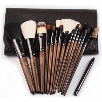 Zoreya Çift Taraflı Kapaklı 15'li Allık Eyeliner Far Makyaj Fırça Seti