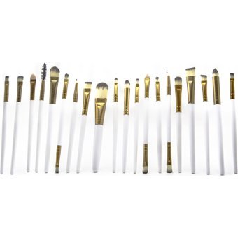 Estella Pro Çift Taraflı 20'li Allık Eyeliner Far Makyaj Fırça Seti Beyaz