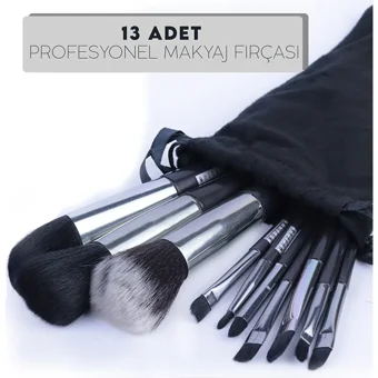Mujgan Fix Özel Kutulu 13'lü Allık Eyeliner Far Makyaj Fırça Seti
