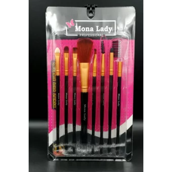 Mona Lady No:34 8'li Allık Eyeliner Far Makyaj Fırça Seti Mavi