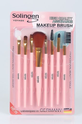 Solingen Voyage 8'li Allık Eyeliner Far Makyaj Fırça Seti Yavruağzı