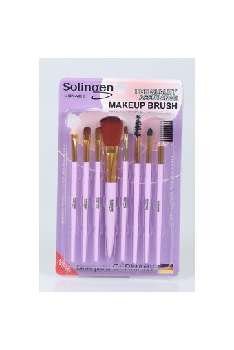 Solingen Voyage 8'li Allık Eyeliner Far Makyaj Fırça Seti Lila