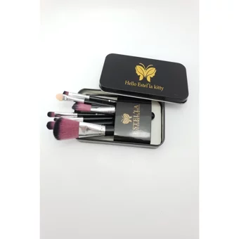 Hello Estel'la Kitty 7'li Allık Eyeliner Far Makyaj Fırça Seti Siyah