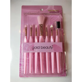 Gold Beauty 7'li Allık Eyeliner Far Makyaj Fırça Seti