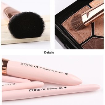Zoreya 7'li Allık Eyeliner Far Makyaj Fırça Seti Pembe