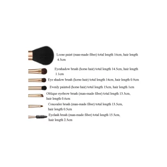 Zoreya 7'li Allık Eyeliner Far Makyaj Fırça Seti Pembe